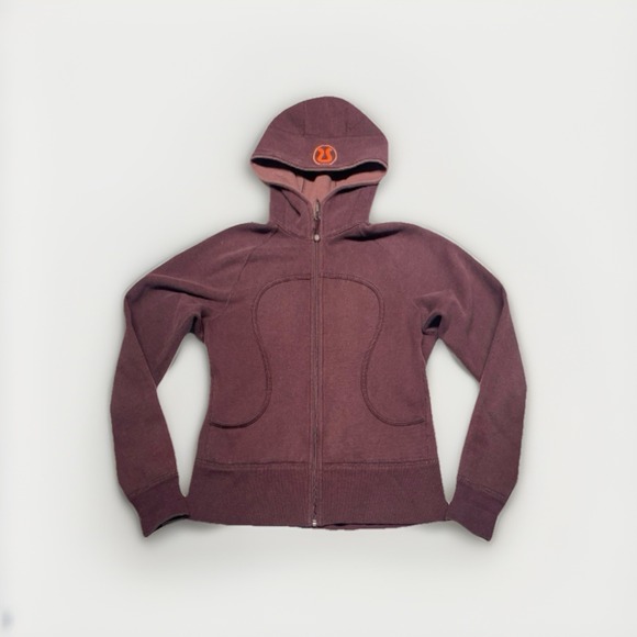 Lululemon‎ Scuba Hoodie Zip Up Jacket Sweatshirt Burgundy Color Women's Size 8 - Picture 1 of 15